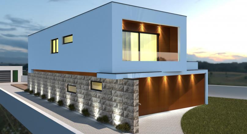 Detached villa at the beginning of construction, near the center of the city of Póvoa de Varzim.