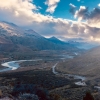 Spectacular mountain range land