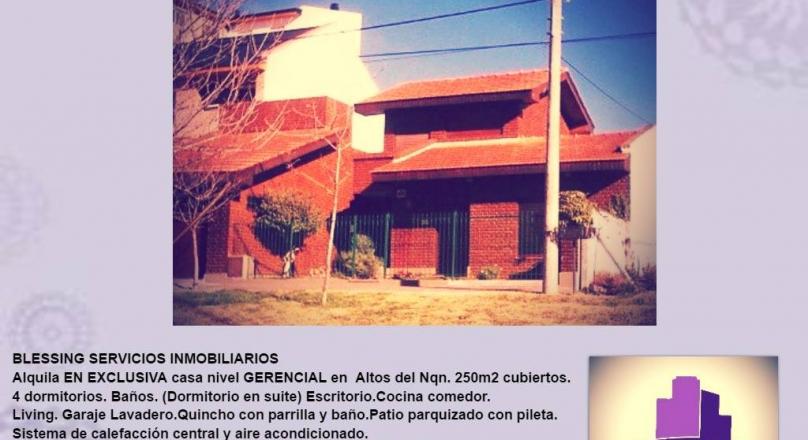 Alquila casa nivel GERENCIAL en Altos de Neuquen