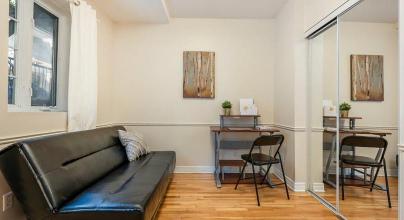Entirely furnished and equipped apartment, large private terrace-available now!