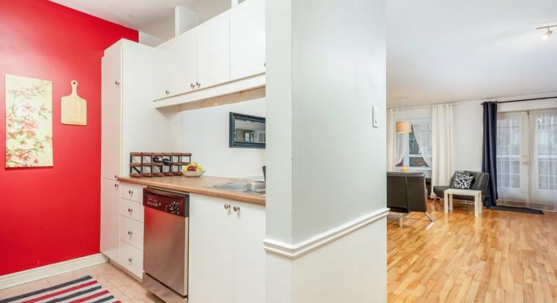 Entirely furnished and equipped apartment, large private terrace-available now!