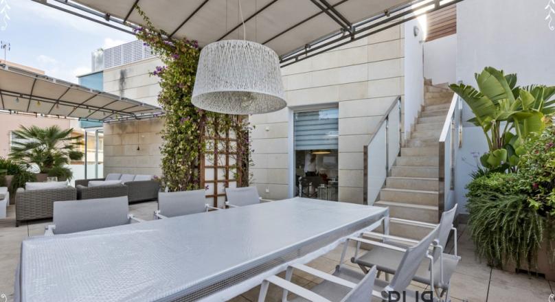 Above the roofs. Enjoy this city really. In a penthouse. In Santa Catalina.