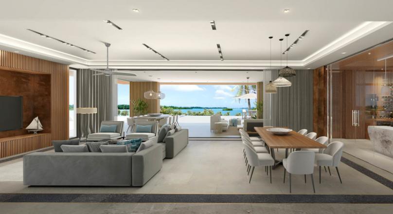 Thought to integrate perfectly in the tropical environment, this contemporary villa