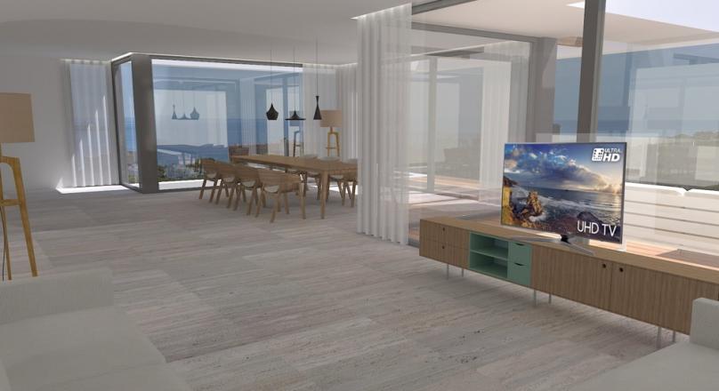 The apartment has a bedroom and a bathroom
