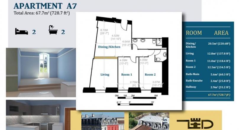 New Luxurious Apartments in a Building and City Steeped in History and Character