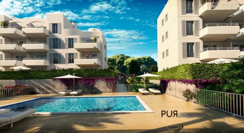 Cala d'Or. All in white. New building - apartments directly above the beautiful harbor