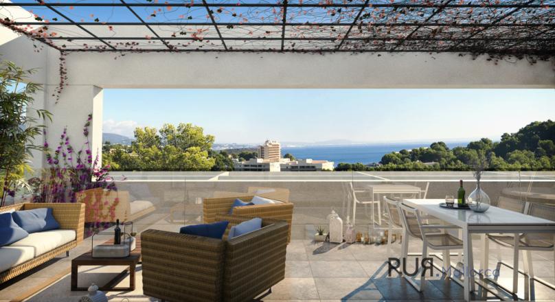 Cala Vinyes. Villas. Partly with a sea view. Finished in 2020.