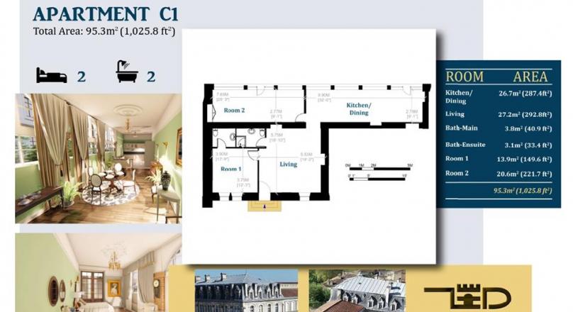 New Luxurious Apartments in a Building and City Steeped in History and Character