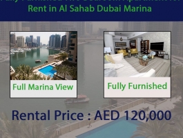 Fully Furnished apartment in Al Sahab at Marina Dubai for Rent.