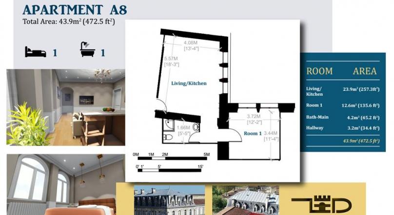 New Luxurious Apartments in a Building and City Steeped in History and Character