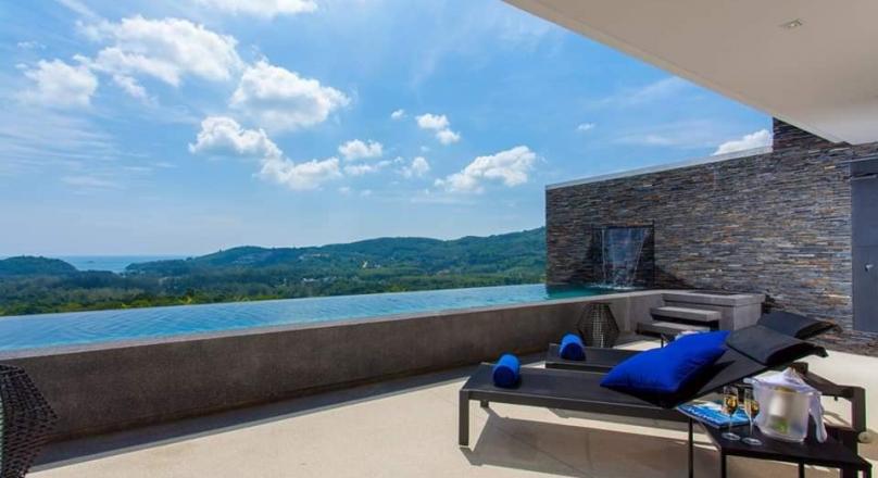 Phuket quality real estate presents this Very unique 2 or 3 bedroom hillside sea view private pool